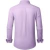 Alimens & Gentle Men’s Dress Shirts Wrinkle Free Stretch Solid Long Sleeve Button Down Shirt Wedding Dating(Pink Purple)