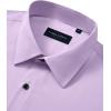 Alimens & Gentle Men’s Dress Shirts Wrinkle Free Stretch Solid Long Sleeve Button Down Shirt Wedding Dating(Pink Purple)