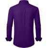 Alimens & Gentle Men’s Dress Shirts Wrinkle Free Stretch Solid Long Sleeve Button Down Shirt Wedding Dating(Purple)
