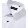 Alimens & Gentle Men’s Dress Shirts Wrinkle Free Stretch Solid Long Sleeve Button Down Shirt Wedding Dating(White)