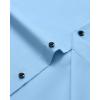 Alimens & Gentle Men’s Long Sleeve Dress Shirts Wrinkle Free Stretch Wedding Business Casual Button Down Shirt(Blue)