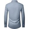 Alimens & Gentle Men’s Long Sleeve Dress Shirts Wrinkle Free Stretch Wedding Business Casual Button Down Shirt(Grey)