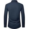 Alimens & Gentle Men’s Long Sleeve Dress Shirts Wrinkle Free Stretch Wedding Business Casual Button Down Shirt(Navy Blue)