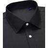 Alimens & Gentle Mens Oxford Shirt Solid Stretch Dress Shirts Casual Business Long Sleeve Button Down Shirt with Pocket(Black)