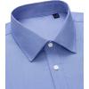 Alimens & Gentle Mens Oxford Shirt Solid Stretch Dress Shirts Casual Business Long Sleeve Button Down Shirt with Pocket(Blue)