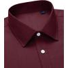 Alimens & Gentle Mens Oxford Shirt Solid Stretch Dress Shirts Casual Business Long Sleeve Button Down Shirt with Pocket(Burgundy)