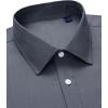 Alimens & Gentle Mens Oxford Shirt Solid Stretch Dress Shirts Casual Business Long Sleeve Button Down Shirt with Pocket(Grey)