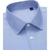 Alimens & Gentle Mens Oxford Shirt Solid Stretch Dress Shirts Casual Business Long Sleeve Button Down Shirt with Pocket(Light Blue)