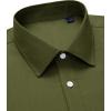 Alimens & Gentle Mens Oxford Shirt Solid Stretch Dress Shirts Casual Business Long Sleeve Button Down Shirt with Pocket(Olive Green)