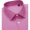 Alimens & Gentle Mens Oxford Shirt Solid Stretch Dress Shirts Casual Business Long Sleeve Button Down Shirt with Pocket(Pink)