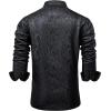 Alimens & Gentle Mens Paisley Dress Shirt Long Sleeve Luxury Button Down Floral Shirt Party Casual Wedding(Black)