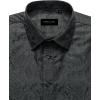 Alimens & Gentle Mens Paisley Dress Shirt Long Sleeve Luxury Button Down Floral Shirt Party Casual Wedding(Black)