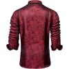 Alimens & Gentle Mens Paisley Dress Shirt Long Sleeve Luxury Button Down Floral Shirt Party Casual Wedding(Black Red)