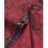 Alimens & Gentle Mens Paisley Dress Shirt Long Sleeve Luxury Button Down Floral Shirt Party Casual Wedding(Black Red)