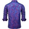 Alimens & Gentle Mens Paisley Dress Shirt Long Sleeve Luxury Button Down Floral Shirt Party Casual Wedding(Purple Teal)