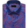 Alimens & Gentle Mens Paisley Dress Shirt Long Sleeve Luxury Button Down Floral Shirt Party Casual Wedding(Purple Teal)