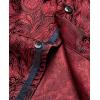 Alimens & Gentle Mens Paisley Dress Shirt Long Sleeve Luxury Button Down Floral Shirt Party Casual Wedding(Red)