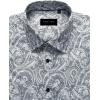 Alimens & Gentle Mens Paisley Dress Shirt Long Sleeve Luxury Button Down Floral Shirt Party Casual Wedding(Silver)