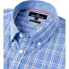 Alimens & Gentle Men’s Plaid Button Down Shirts Cotton Long Sleeve Dress Shirts Regular Fit Gingham Shirts(Blue  Large Plaid)