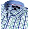 Alimens & Gentle Men’s Plaid Button Down Shirts Cotton Long Sleeve Dress Shirts Regular Fit Gingham Shirts(Green Navy  Plaid)