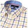 Alimens & Gentle Men’s Plaid Button Down Shirts Cotton Long Sleeve Dress Shirts Regular Fit Gingham Shirts(Yellow  Gingham)