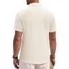 Alimens & Gentle Mens Polo Shirts Short Sleeve Textured Knit Casual Beach Vacation Stretchy Golf Shirts(Beige)