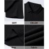 Alimens & Gentle Mens Polo Shirts Short Sleeve Textured Knit Casual Beach Vacation Stretchy Golf Shirts(Black)