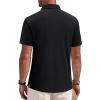 Alimens & Gentle Mens Polo Shirts Short Sleeve Textured Knit Casual Beach Vacation Stretchy Golf Shirts(Black)