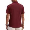 Alimens & Gentle Mens Polo Shirts Short Sleeve Textured Knit Casual Beach Vacation Stretchy Golf Shirts(Burgundy)