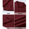 Alimens & Gentle Mens Polo Shirts Short Sleeve Textured Knit Casual Beach Vacation Stretchy Golf Shirts(Burgundy)