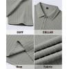 Alimens & Gentle Mens Polo Shirts Short Sleeve Textured Knit Casual Beach Vacation Stretchy Golf Shirts(Grey)