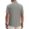 Alimens & Gentle Mens Polo Shirts Short Sleeve Textured Knit Casual Beach Vacation Stretchy Golf Shirts(Grey)