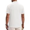 Alimens & Gentle Mens Polo Shirts Short Sleeve Textured Knit Casual Beach Vacation Stretchy Golf Shirts(White)