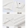 Alimens & Gentle Mens Polo Shirts Short Sleeve Textured Knit Casual Beach Vacation Stretchy Golf Shirts(White)