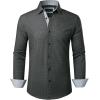 Alimens & Gentle Mens Printed Dress Shirts Long Sleeve Wrinkle Free Button Down Shirt Regular Fit Casual Business Tops(Black Flower)