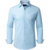 Alimens & Gentle Mens Printed Dress Shirts Long Sleeve Wrinkle Free Button Down Shirt Regular Fit Casual Business Tops(Blue Cube)