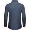 Alimens & Gentle Mens Printed Dress Shirts Long Sleeve Wrinkle Free Button Down Shirt Regular Fit Casual Business Tops(Deep Blue)
