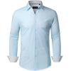 Alimens & Gentle Mens Printed Dress Shirts Long Sleeve Wrinkle Free Button Down Shirt Regular Fit Casual Business Tops(Light Blue)