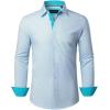 Alimens & Gentle Mens Printed Dress Shirts Long Sleeve Wrinkle Free Button Down Shirt Regular Fit Casual Business Tops(Turquoise Flake)