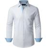 Alimens & Gentle Mens Printed Dress Shirts Long Sleeve Wrinkle Free Button Down Shirt Regular Fit Casual Business Tops(White Flake)