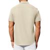 Alimens & Gentle Men’s Short Sleeve Dress Shirt(Apricot)