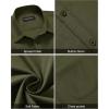 Alimens & Gentle Men’s Short Sleeve Dress Shirt(Army Green)