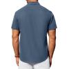 Alimens & Gentle Men’s Short Sleeve Dress Shirt(Captain Blue)