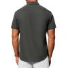 Alimens & Gentle Men’s Short Sleeve Dress Shirt(Dark Grey)