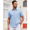 Alimens & Gentle Men’s Short Sleeve Dress Shirt(Light Blue)