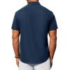 Alimens & Gentle Men’s Short Sleeve Dress Shirt(Navy Blue)