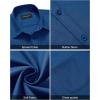 Alimens & Gentle Men’s Short Sleeve Dress Shirt(Peacock Blue)