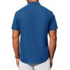 Alimens & Gentle Men’s Short Sleeve Dress Shirt(Peacock Blue)