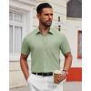 Alimens & Gentle Men’s Short Sleeve Dress Shirt(Sage Green)