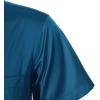 Alimens & Gentle Mens Short Sleeve Dress Shirts Wrinkle Free Solid Casual Button Down Shirts with Pocket(Azure Blue)